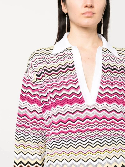 Shop Missoni Zigzag Woven Jumper In Pink