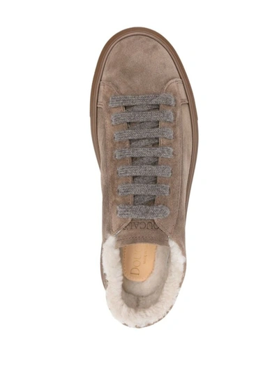Shop Doucal's Suede Shearling-lining Sneakers In Brown