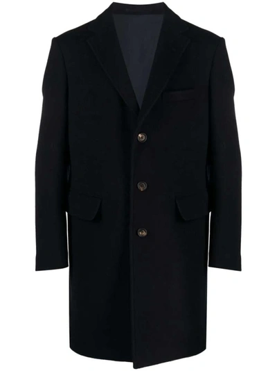 Shop Eleventy Felted Single-breasted Coat In Black