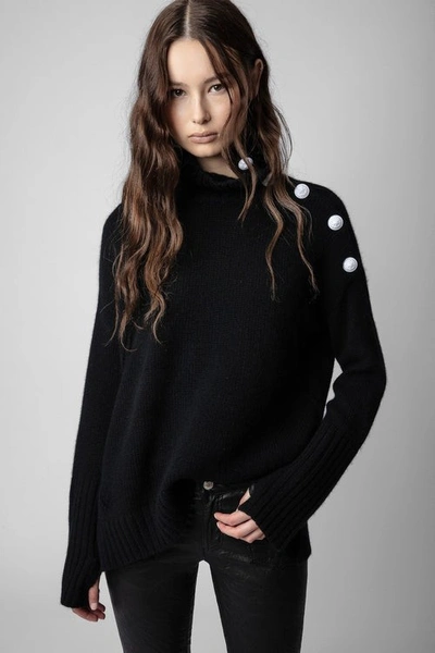 Shop Zadig & Voltaire Alma Cashmere Knitwear Sweater In Black