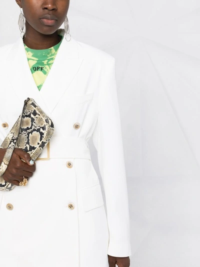 Golden Goose Double-breasted Clizia Blazer With Belt At The Waist In White