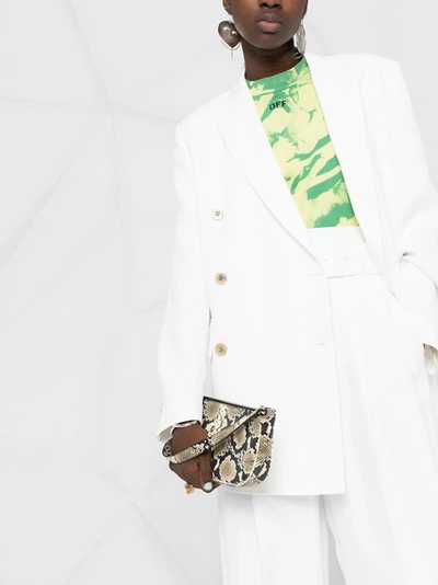Golden Goose Double-breasted Clizia Blazer With Belt At The Waist In White