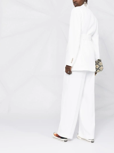 Golden Goose Double-breasted Clizia Blazer With Belt At The Waist In White