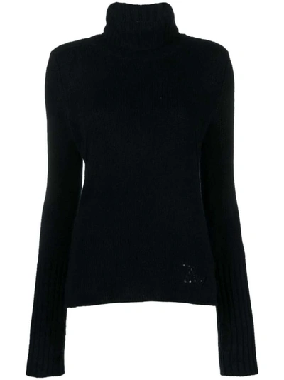 Shop Zadig & Voltaire Roll-neck Black Cashmere Knitwear Jumper
