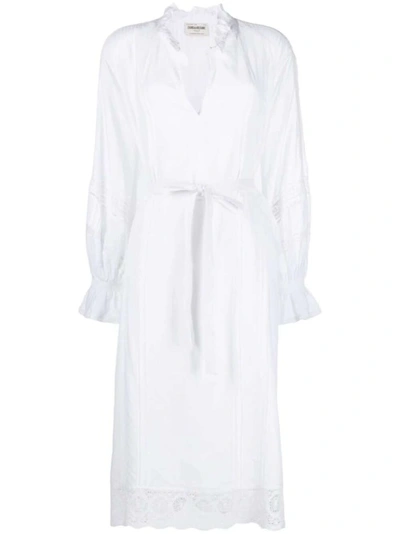 Shop Zadig & Voltaire Rada Lace-trimmed Midi Dress In White