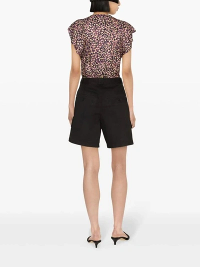 Shop Isabel Marant Lisette Cotton Cargo Shorts In Black