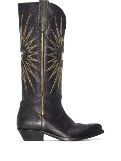 Shop Golden Goose Wish Star Mid-calf Boots In Black
