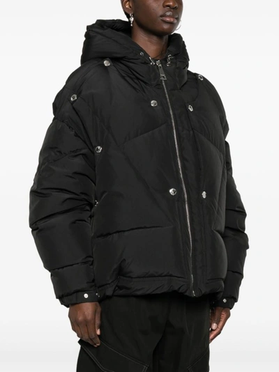 Shop Khrisjoy Black Hooded Zip-up Padded Jacket