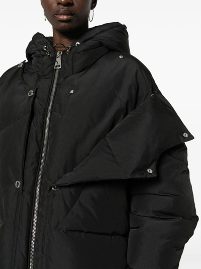 Shop Khrisjoy Black Hooded Zip-up Padded Jacket