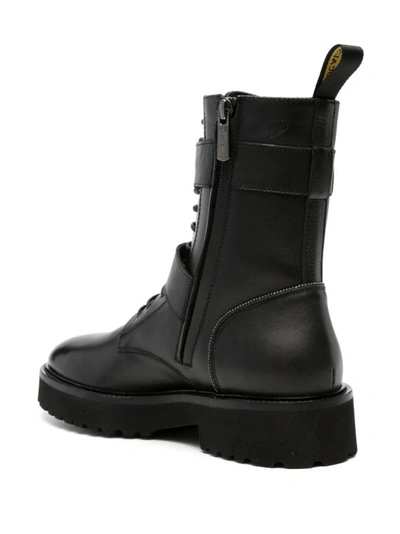 Doucal's Buckled Lace-up Leather Boots In Black