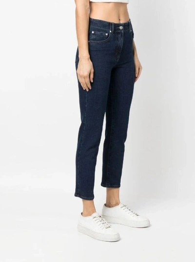 Shop Peserico Slim-cut Blue Denim Jeans In Black