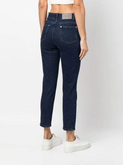 Shop Peserico Slim-cut Blue Denim Jeans In Black