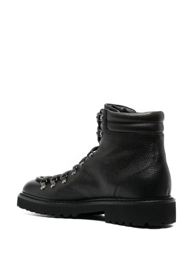 Shop Doucal's Pebbled Leather Ankle Boots In Black