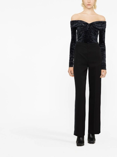 Shop Isabel Marant Pressed-crease Wide-leg Trousers In Black