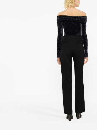 Shop Isabel Marant Pressed-crease Wide-leg Trousers In Black