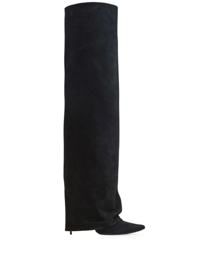 Balmain Ariel 120mm Pointed-toe Boots In Black