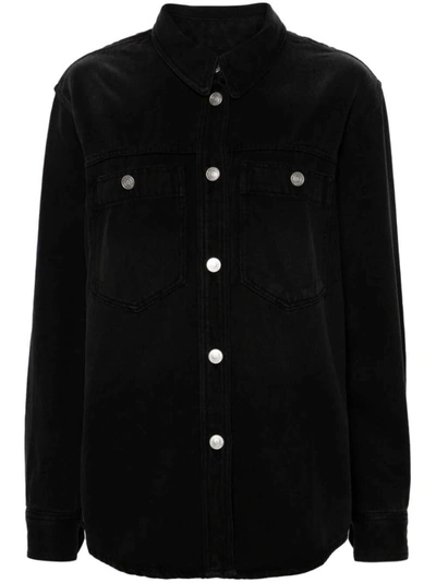 Shop Isabel Marant Talbot Faded Denim Shirt In Black