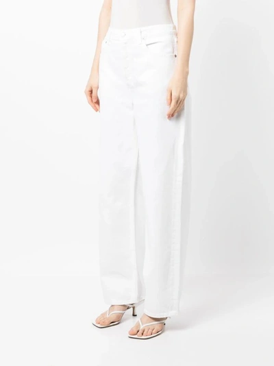 Shop Agolde Organic-cotton Wide-leg Denim Trousers In White