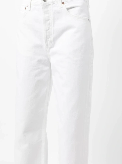 Shop Agolde Organic-cotton Wide-leg Denim Trousers In White
