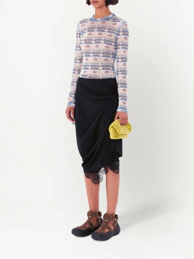 Shop Jw Anderson Lace-trim Slip Skirt In Black