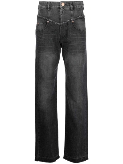 Shop Isabel Marant Noemie Straight-leg Denim Jeans In Black