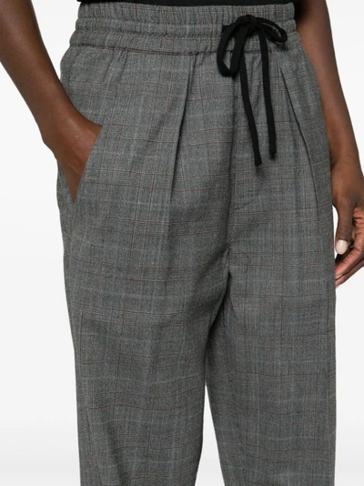 Shop Isabel Marant Étoile Priska High-waist Plaid Trousers In Grey