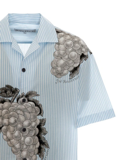 Shop Jw Anderson Grape-print Cotton Shirt In Grey
