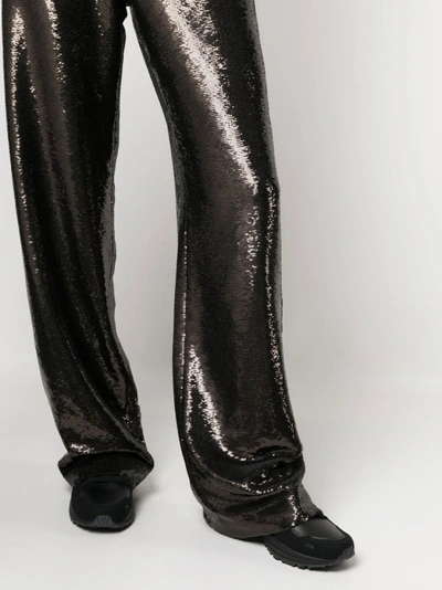 Shop Golden Goose Wide-leg Sequin-embellished Trousers In Black