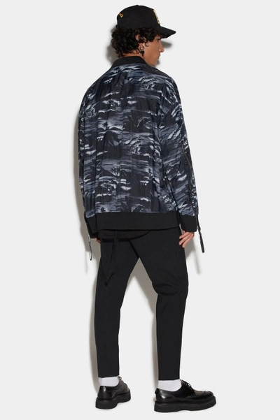 Dsquared2 Man Jacket Slate Blue Size 44 Polyamide In Black