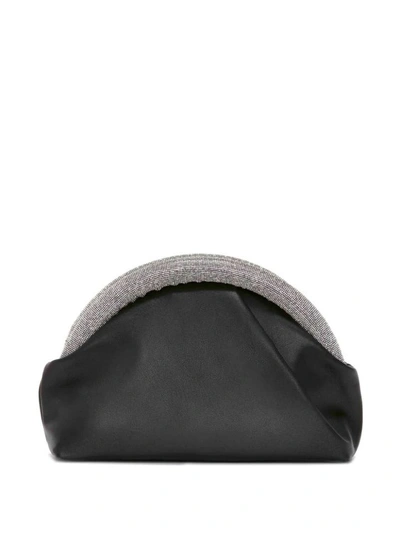 Shop Jw Anderson Bumper-clutch Crystal-embellished Mini Bag In Black