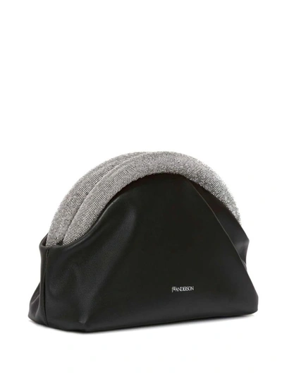 Jw Anderson J.w. Anderson Bumper-clutch Crystal-embellished Mini Bag In Black