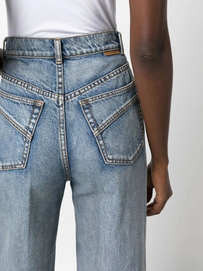 Shop Zimmermann High-rise Wide-leg Denim Jeans In Grey