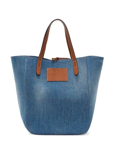 Shop Jw Anderson Belt Denim Tote Bag In Blue