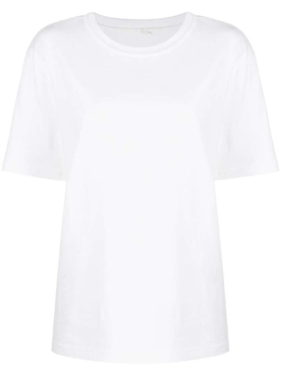 Alexander Wang Essential Jersey Short Sleeve Tee With Puff Logo And Bound Neck Clothing In White