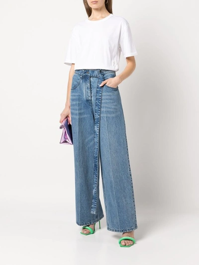 Alexander Wang Essential Jersey Short Sleeve Tee With Puff Logo And Bound Neck Clothing In White