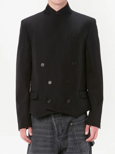 Shop Jw Anderson Double-breasted Button Jacket In Black