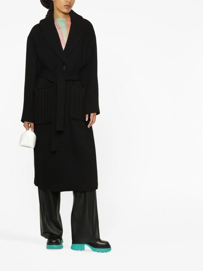 Shop Msgm Single-breasted Button-fastening Coat In Black