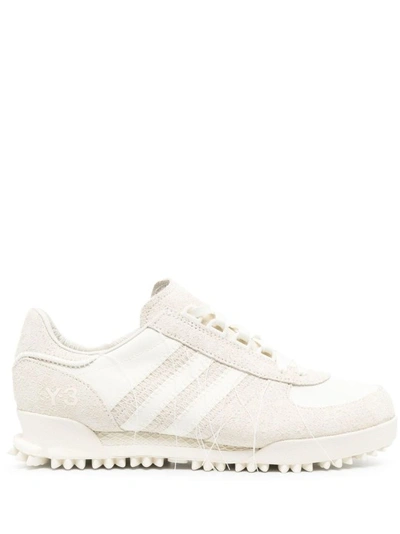 Y-3 Suede Low-top Sneakers In White