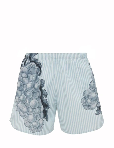 Shop Jw Anderson Graphic-print Striped Swim Shorts In White