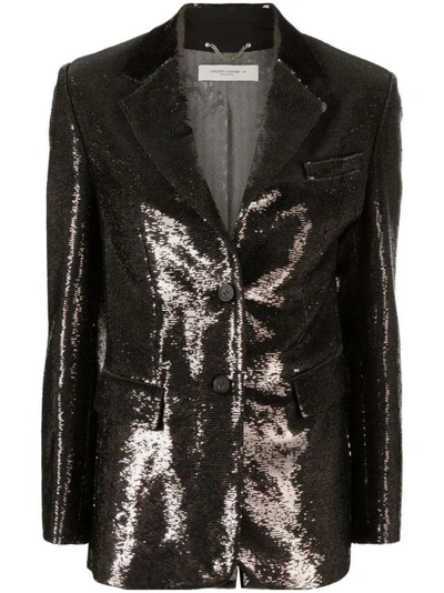 Golden Goose Sequin Embellished Single-breasted Blazer In Black