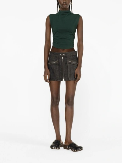 Shop Isabel Marant Denim Cargo Miniskirt In Black