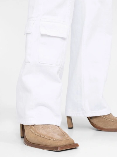 Shop Isabel Marant Cargo Pocket Straight-leg Denim Jeans In White