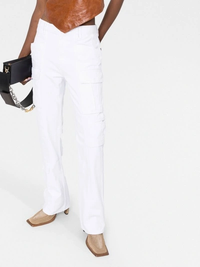 Shop Isabel Marant Cargo Pocket Straight-leg Denim Jeans In White