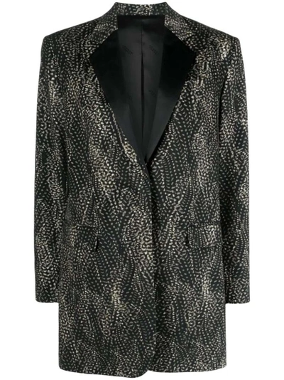 Shop Isabel Marant Single-breasted Abstract-print Blazer In Black