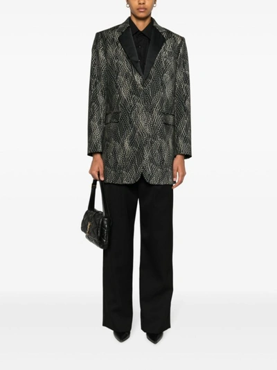 Shop Isabel Marant Single-breasted Abstract-print Blazer In Black