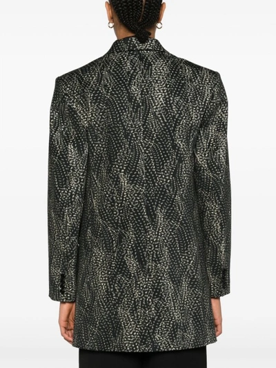 Shop Isabel Marant Single-breasted Abstract-print Blazer In Black