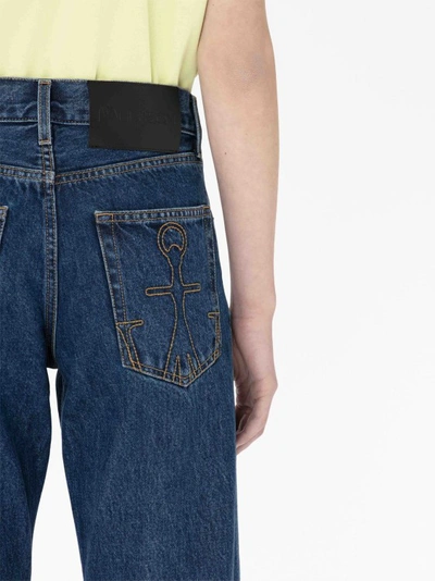 Shop Jw Anderson High-rise Straight-leg Denim Jeans In Green