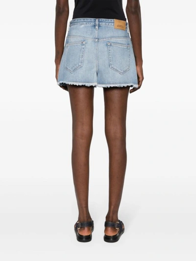 Shop Isabel Marant Lesia Denim Shorts In Grey