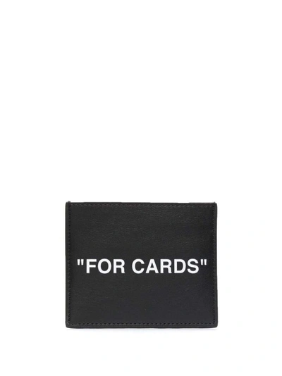 Shop Off-white Slogan-print Cardholder In Black