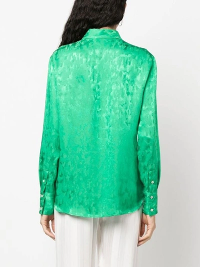 Shop Msgm Abstract-print Blouse In Green